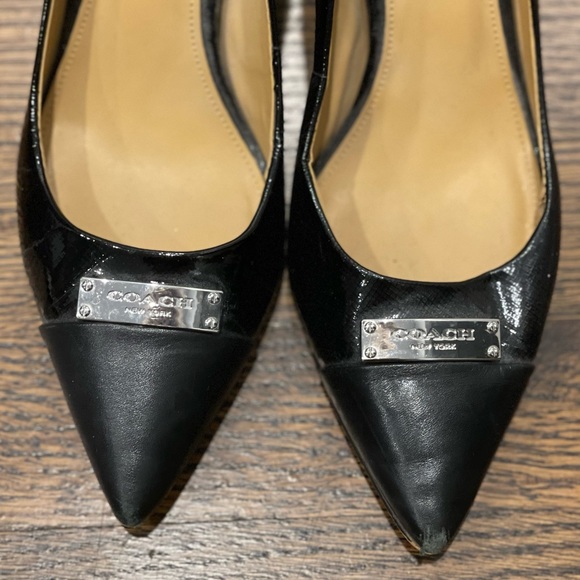 Coach black heels with silver buckle, size 7 - Picture 7 of 7